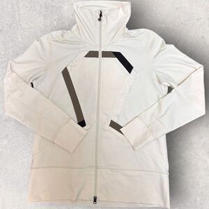 LULULEMON origami stride jacket COAT polar cream with grey black accents size 12